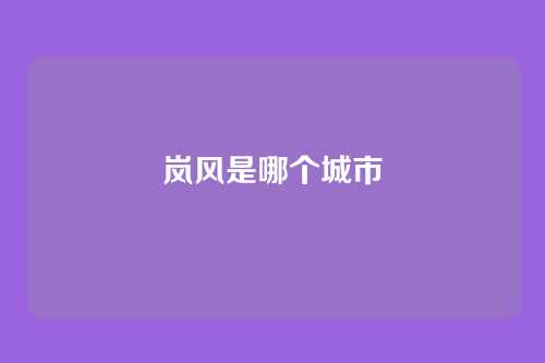 岚风是哪个城市