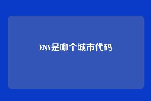 ENY是哪个城市代码