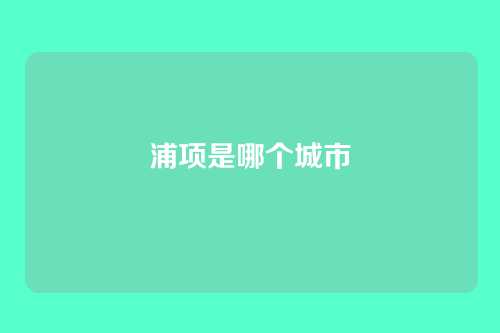浦项是哪个城市