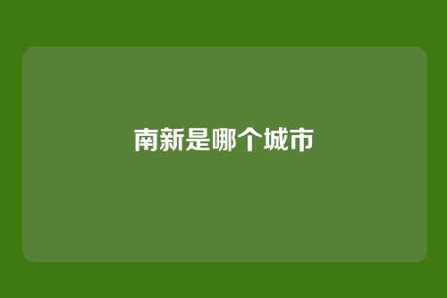南新是哪个城市