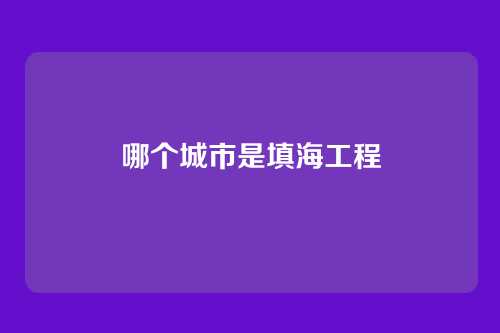 哪个城市是填海工程