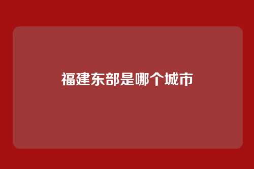 福建东部是哪个城市