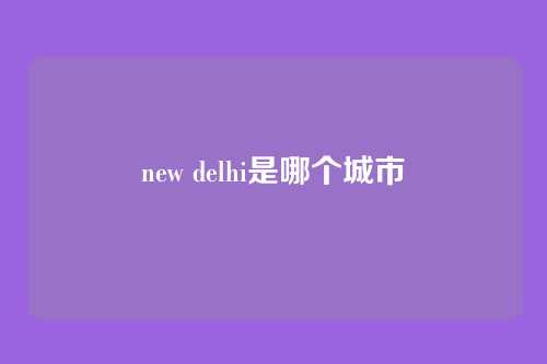 new delhi是哪个城市
