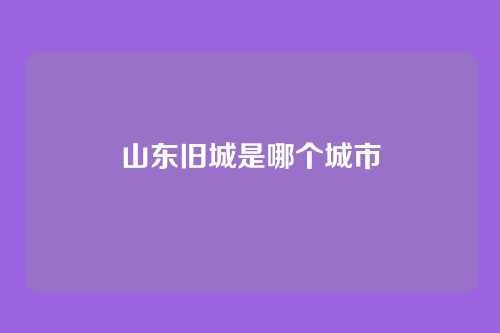 山东旧城是哪个城市