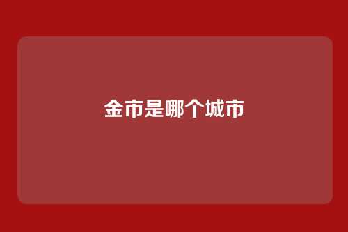 金市是哪个城市