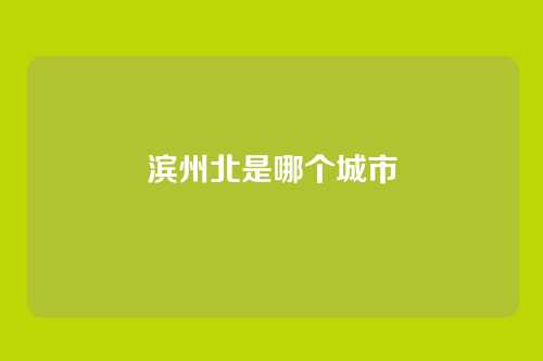 滨州北是哪个城市