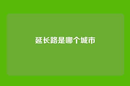 延长路是哪个城市