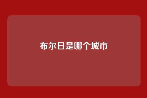布尔日是哪个城市
