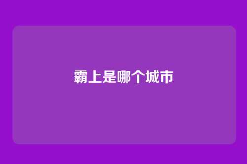 霸上是哪个城市