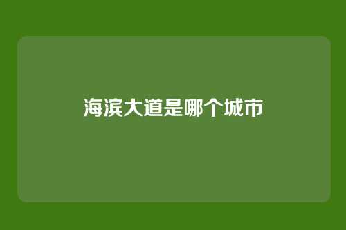 海滨大道是哪个城市