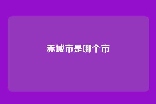 赤城市是哪个市
