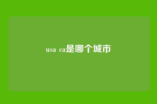 usa ca是哪个城市