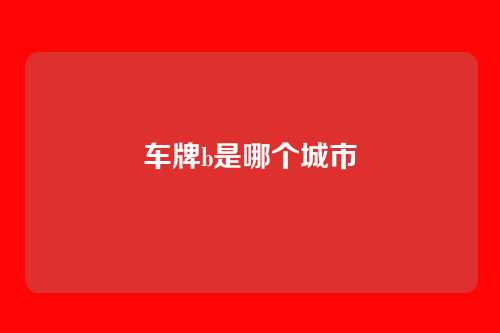 车牌b是哪个城市
