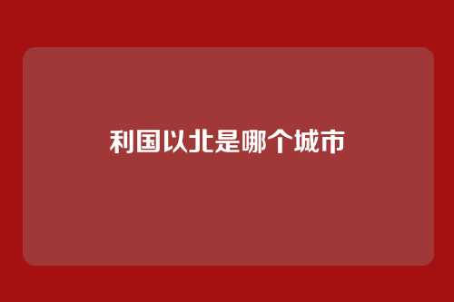 利国以北是哪个城市
