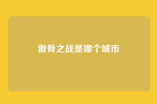 傲骨之战是哪个城市