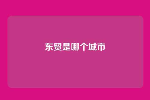 东贸是哪个城市