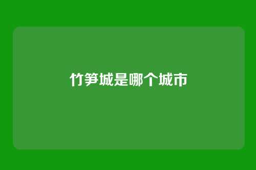 竹笋城是哪个城市
