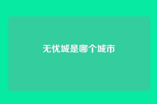 无忧城是哪个城市