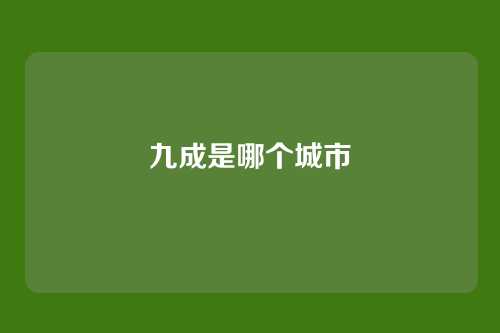 九成是哪个城市