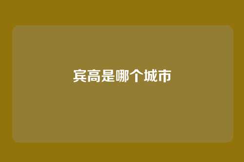 宾高是哪个城市