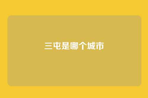 三屯是哪个城市