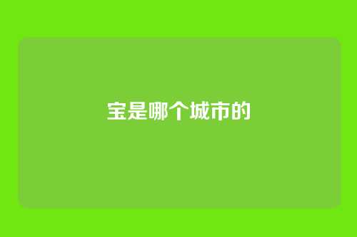 宝是哪个城市的