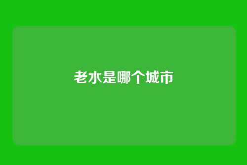 老水是哪个城市