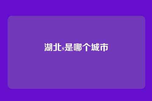 湖北s是哪个城市