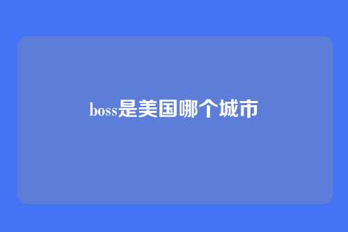 boss是美国哪个城市