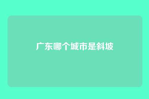 广东哪个城市是斜坡