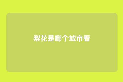 梨花是哪个城市看