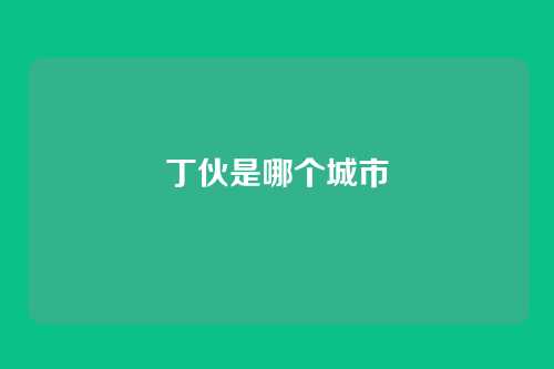 丁伙是哪个城市