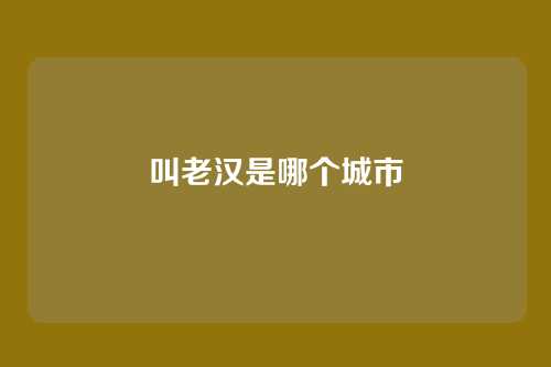 叫老汉是哪个城市