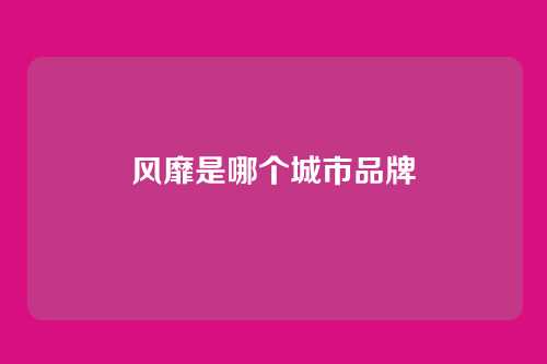风靡是哪个城市品牌