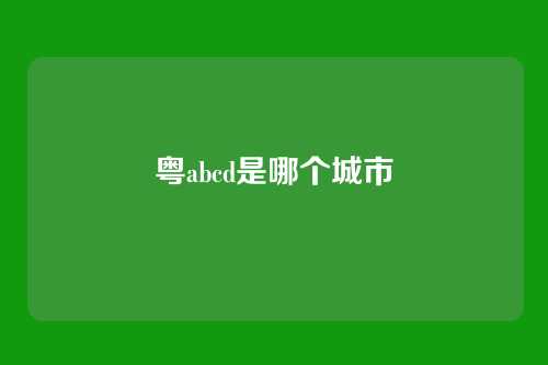 粤abcd是哪个城市