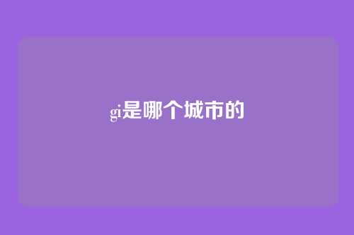 gi是哪个城市的