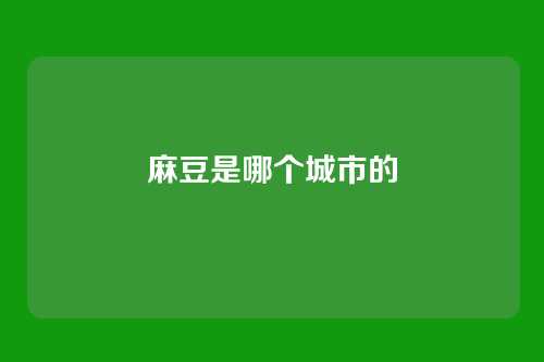 麻豆是哪个城市的