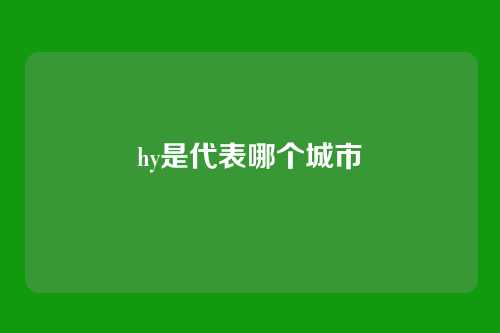 hy是代表哪个城市