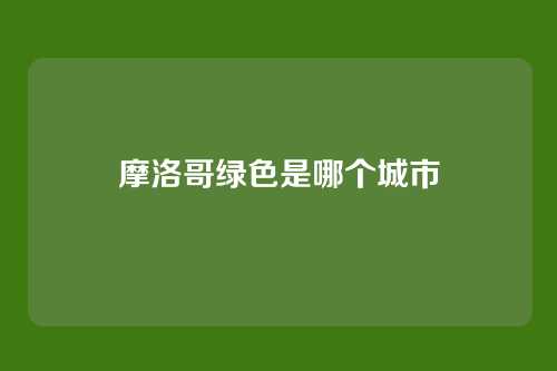 摩洛哥绿色是哪个城市