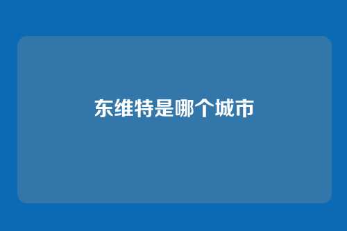 东维特是哪个城市
