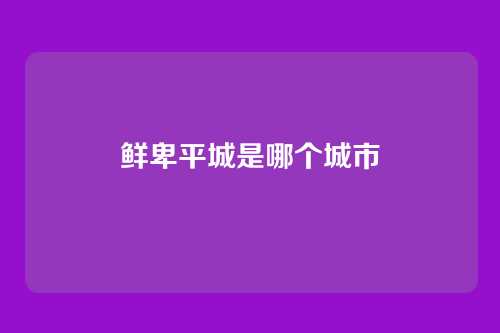 鲜卑平城是哪个城市