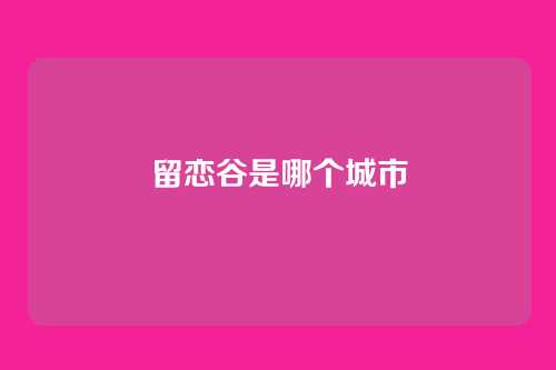 留恋谷是哪个城市