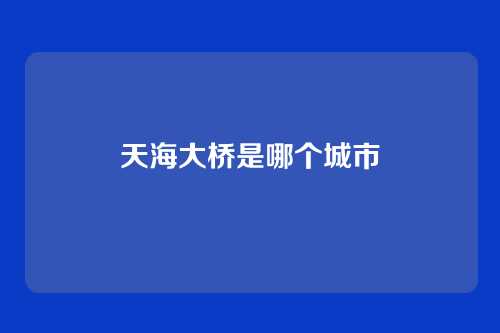 天海大桥是哪个城市