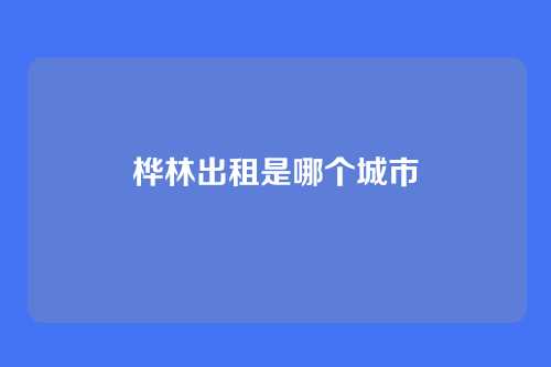 桦林出租是哪个城市