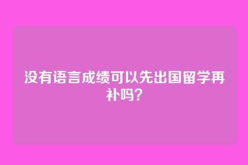 没有语言成绩可以先出国留学再补吗？