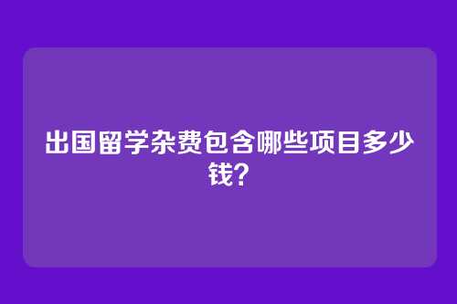 出国留学杂费包含哪些项目多少钱?
