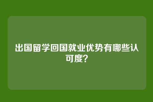 出国留学回国就业优势有哪些认可度?