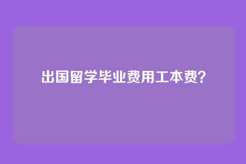 出国留学毕业费用工本费？