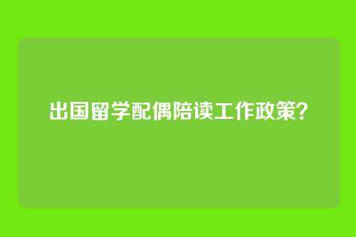 出国留学配偶陪读工作政策？