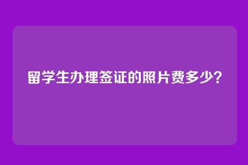 留学生办理签证的照片费多少？